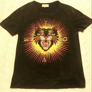 Mens Gucci T-Shirt LOVE Angry Cat  Modern Future